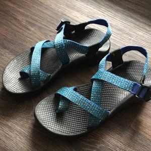 Blue Chacos Size 8